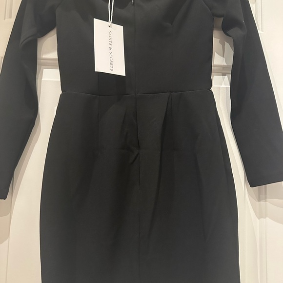 NWT Black mini dress with rhinestone detail - Picture 2 of 2